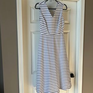 NWT~~ Kate Spade ♠️ tie back a line midi dress in navy and white size 6
